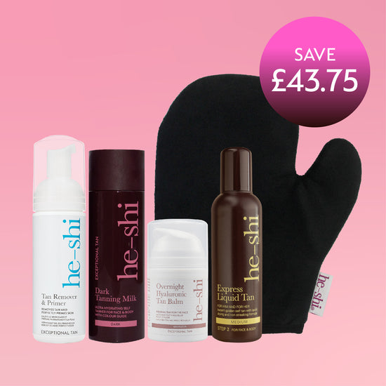 Image of He-Shi Black Friday Bundle on pink background with 