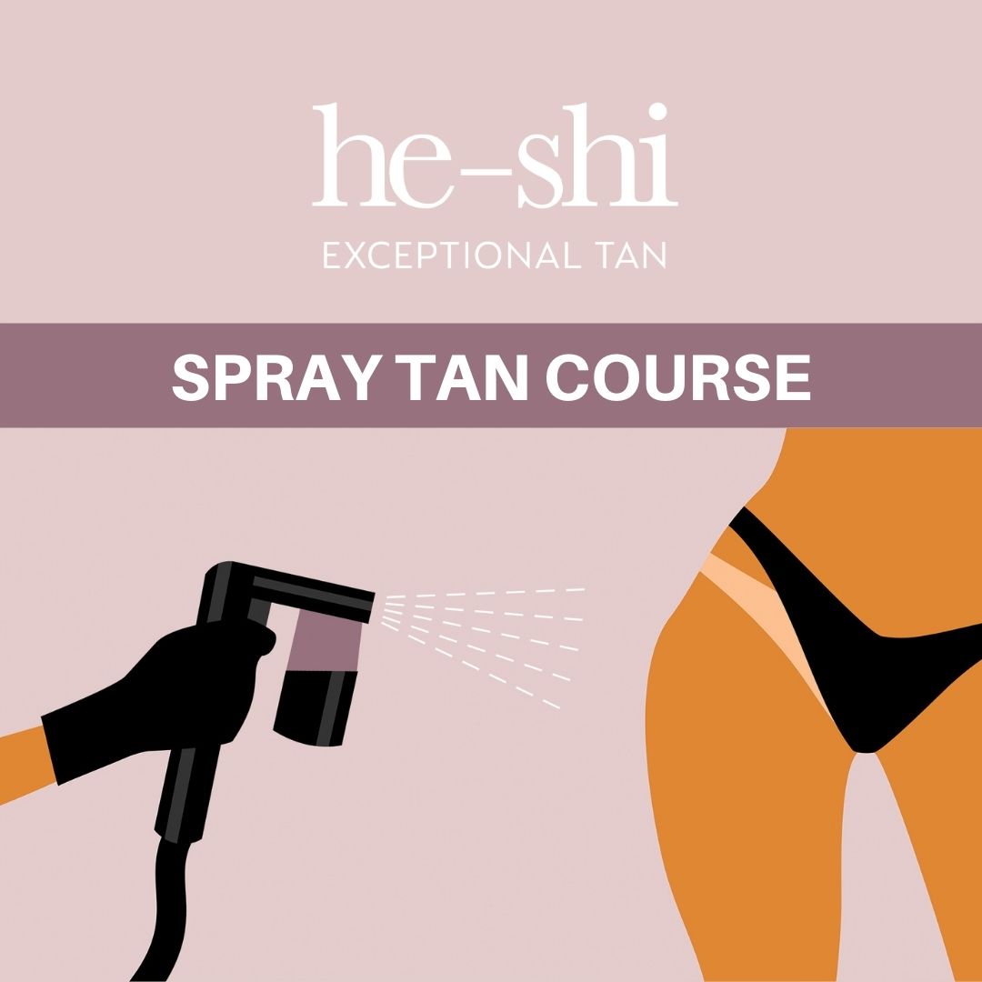 He-Shi exceptional tan online Spray Tan Course Infographic